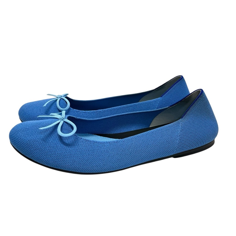 Rothy’s The Ballet Flat Cerulean Blue Comfort Slip On Bows Women’s 12